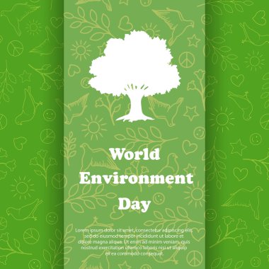 Dünya Çevre günü. Ekoloji arka plan. Vektör çizim. Eko poster, eko afiş veya dünya çevre günü için Eko kartı.