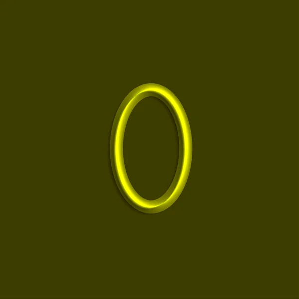Número Luces Color Amarillo Línea Con Sombra Suave — Archivo Imágenes Vectoriales