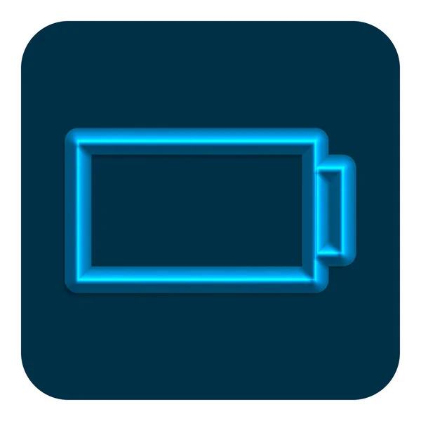 Icône Web Vide Batterie Néon Ligne Bleue Symbole Vectoriel Conception — Image vectorielle