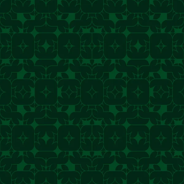 Зелений Абстрактний Безшовний Текстурований Геометричний Візерунок Темно Зеленому Фоні — стоковий вектор
