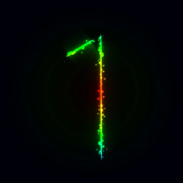 Symbole Numérique Des Lumières Dégradées Sur Fond Sombre — Image vectorielle