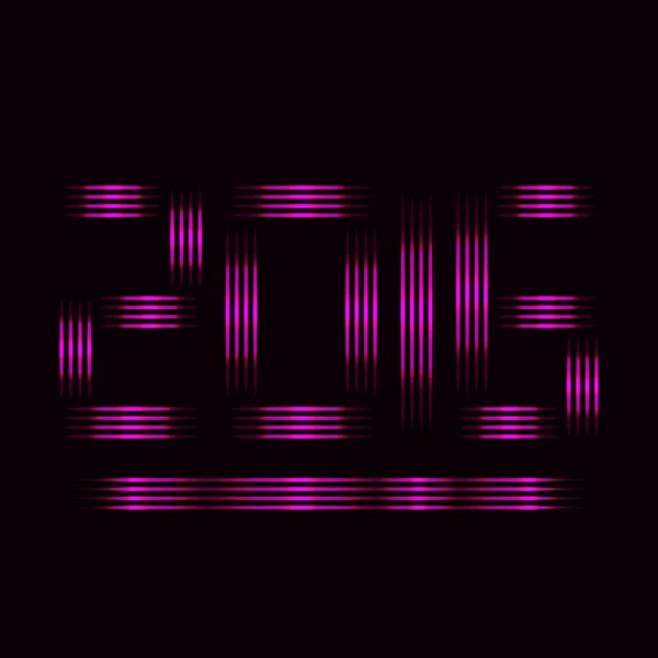 Новий Рік 2016 Текстовий Дизайн Фіолетового Світла Темному Фоні — стоковий вектор