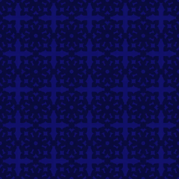 Marinblå Abstrakta Geometriska Sömlösa Mönster Mörkblå Bakgrund — Stock vektor