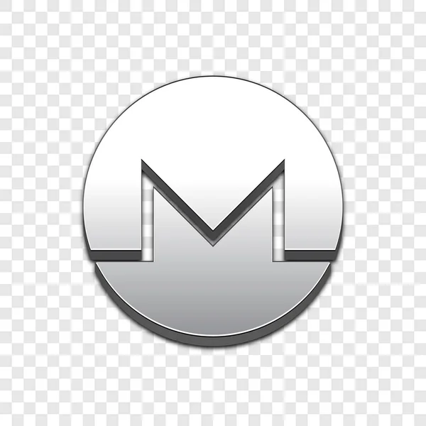 Moneda Plata Monero Símbolo Aislado Icono Vector Web Monero Moneda — Archivo Imágenes Vectoriales