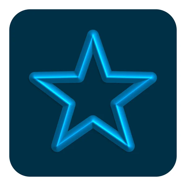 Blue Line Neon Star Web Icon Vector Illustration Design Symbol — Stock Vector
