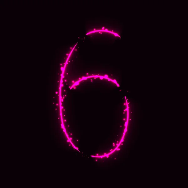 Number Symbol Pink Lights Dark Background — Stock Vector