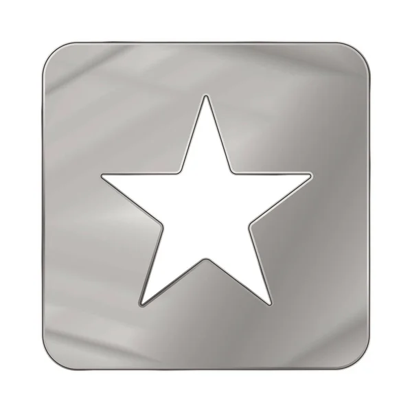 Vector Illustration Star Button Sign Grey — Stock Vector