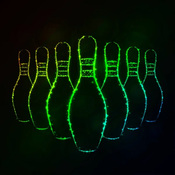 ライトのボーリングのピンのシルエット ストックベクター C Inventoris