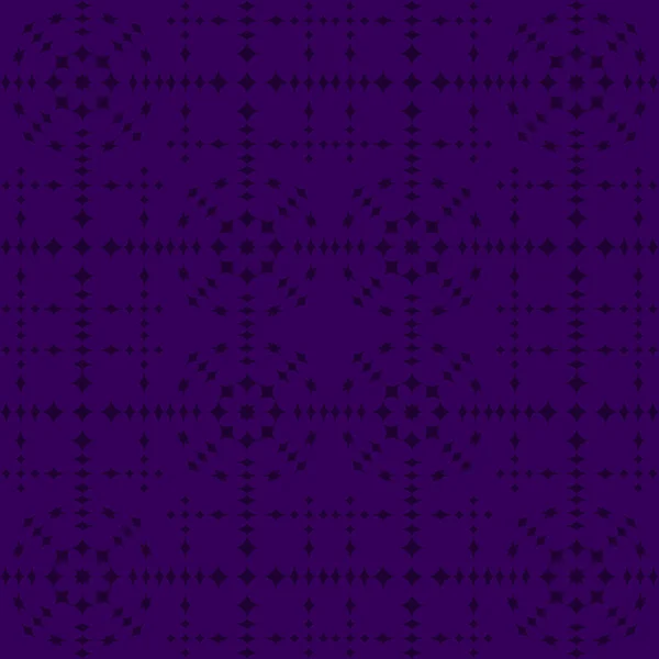 Indigo Abstraktní Vzor Černém Pozadí Prokládané Texturou Geometrický Vzor Bezešvé — Stockový vektor