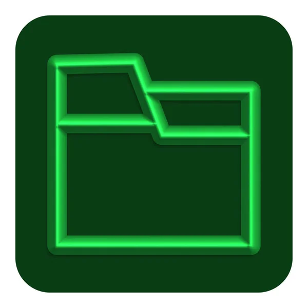Groene Lijn Neon Web Mappictogram Vector Illustratie Design Symbool — Stockvector