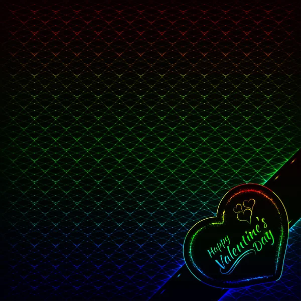 Happy Valentines Carte Gradient Lumières Coeur Texte Lumières Conception Sur — Image vectorielle