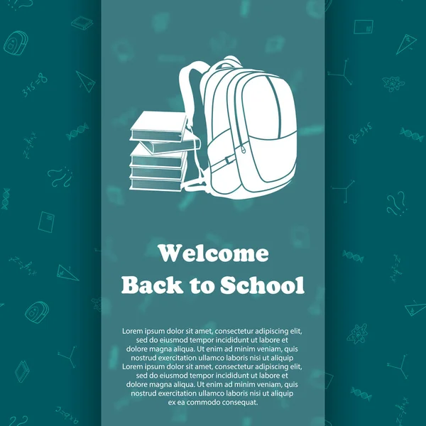 Vektor Design Vorlage Für Die Rückkehr Zur Schule Willkommen Zurück — Stockvektor
