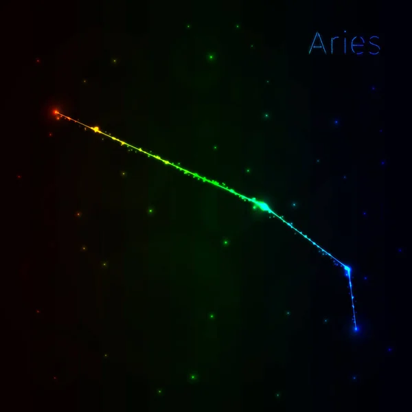 Aries Obrázek Ikony Přechod Světla Silueta Tmavém Pozadí Zářící Čáry — Stockový vektor