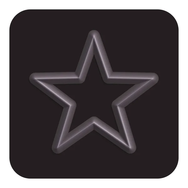 Dark Grey Line Neon Star Web Icon Векторная Иллюстрация — стоковый вектор