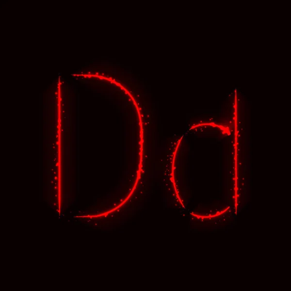 Червоний Алфавіт Літери Світла Темному Фоні — стоковий вектор