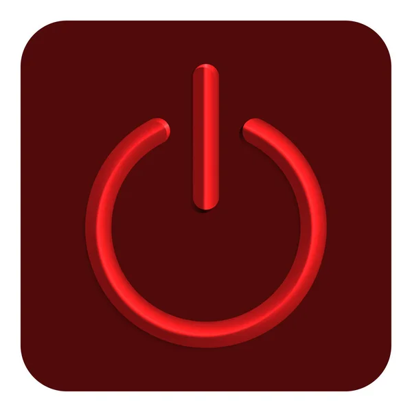 Ícone Web Néon Poder Linha Vermelha Símbolo Projeto Ilustração Vetor — Vetor de Stock