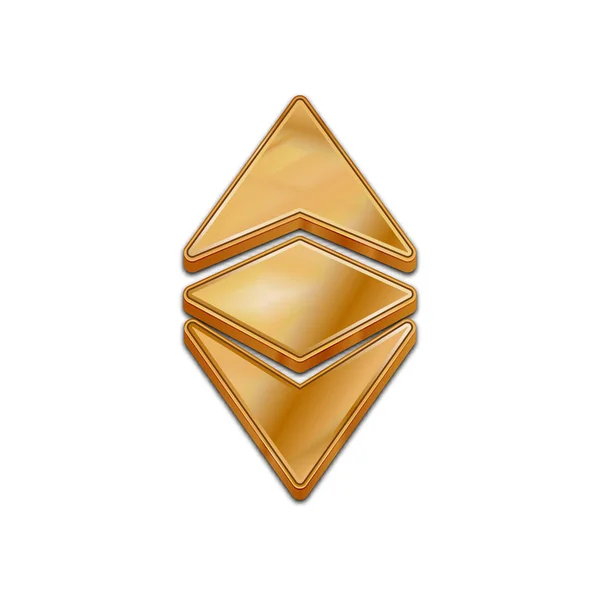 Golden Ethereum Clásico Icono Vector Web Aislado Ethereum Clásico Moda — Vector de stock