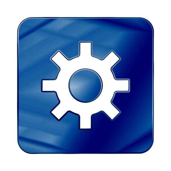 Ilustración Vectorial Del Icono Web Del Botón Azul Engranaje — Archivo Imágenes Vectoriales