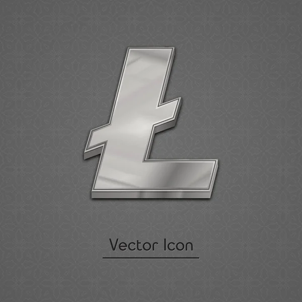 Символ Серебряного Литекоина Изолированная Векторная Иконка Litecoin Trendy Style Vector — стоковый вектор
