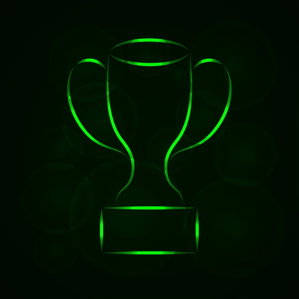 Vector Εικονογράφηση Του Κυπέλλου Ντεγκραντέ Σιλουέτα Φώτα Χρώμα Πράσινο Σκούρο — Διανυσματικό Αρχείο