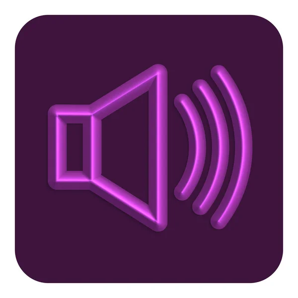 Violet Line Neon Sound Web Icon Векторная Иллюстрация — стоковый вектор