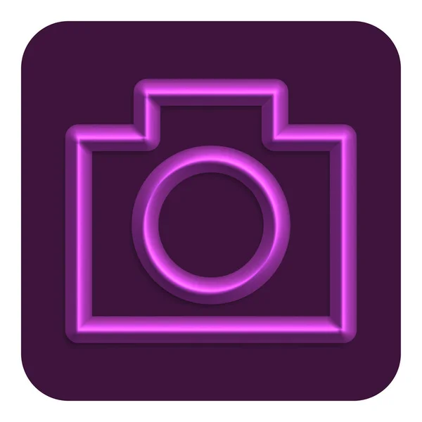 Línea Violeta Neon Camera Web Icon Vector Ilustración Diseño Símbolo — Archivo Imágenes Vectoriales