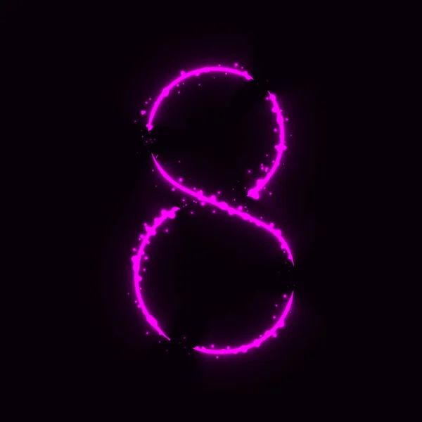 Symbole Numérique Des Lumières Magenta Sur Fond Sombre — Image vectorielle