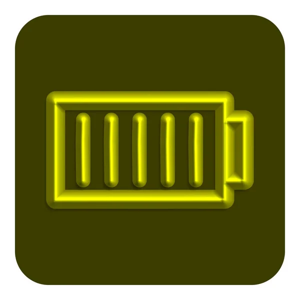 Icône Web Néon Batterie Ligne Jaune Symbole Vectoriel Conception Illustration — Image vectorielle