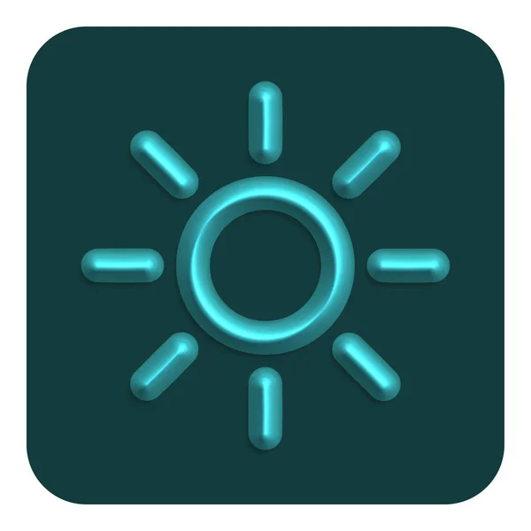 Cyan Line Neon Brightness Web Icon Векторная Иллюстрация — стоковый вектор