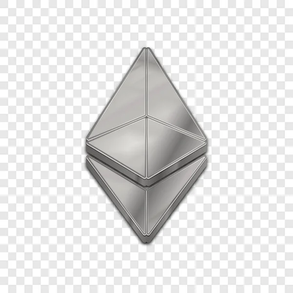 Gümüş ethereum klasik izole web vektör simgesi. Ethereum klasik trendy 3d stil vektör simgesi. Sembol illüstrasyon kaldırdı. Ethereum klasik simge vektör simgesi web sitesi tasarımı, internet, iş için.