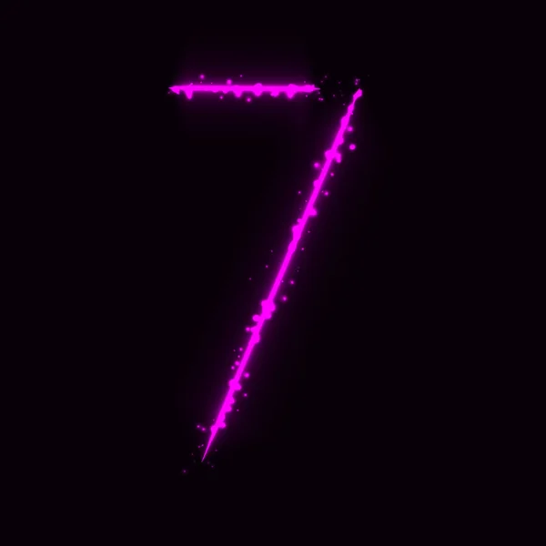 Number Symbol Magenta Lights Dark Background — Stock Vector