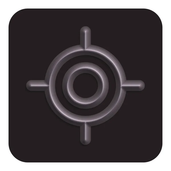 Dark Gray Line Neon Target Web Icon Векторная Иллюстрация — стоковый вектор