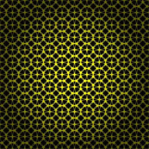 Luces Amarillas Forma Geométrica Abstracta Sobre Fondo Oscuro — Vector de stock
