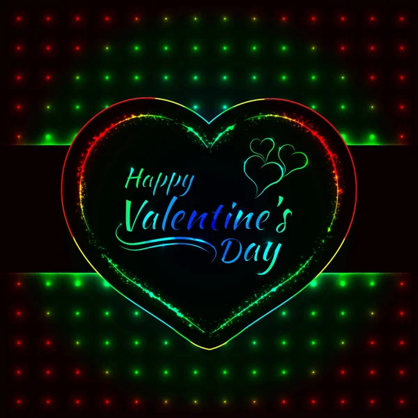 Щасливий День Святого Валентина Градієнтна Світлова Картка Дизайн Серця Текстових — стоковий вектор
