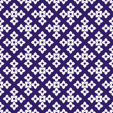 Indigo soyut desen çizgili beyaz zemin üzerine geometrik seamless modeli dokulu