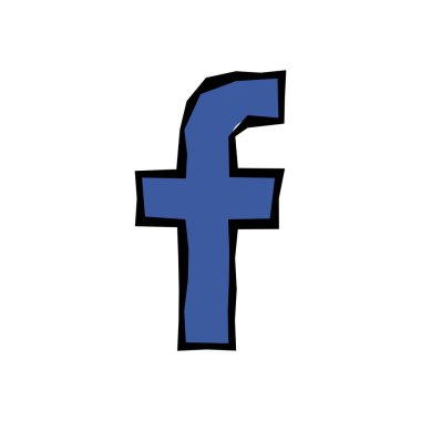 Mektup f simgesi. Sosyal medya simge. Facebook simgesi. Facebook logo vektör çizim.