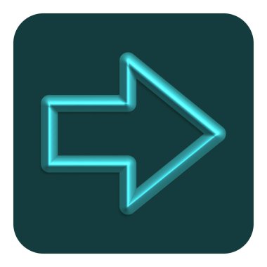 Mavi çizgi Neon ok sağ Web simgesi, vektör çizim tasarım sembolü