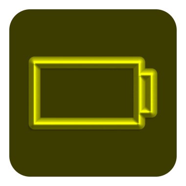 Satır Neon pil Web simgesi, vektör çizim tasarım sembolü sarı
