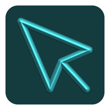 Camgöbeği satırı Neon ok Web simgesi, vektör çizim tasarım sembolü