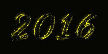 Mutlu yeni yıl 2016 takvim kapak, ışık vektör çizim.