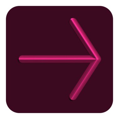 Kırmızı çizgi Neon ok sağ Web simgesi, vektör çizim tasarım sembolü