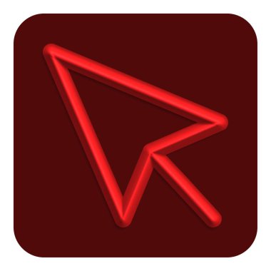 Kırmızı çizgi Neon ok Web simgesi, vektör çizim tasarım sembolü