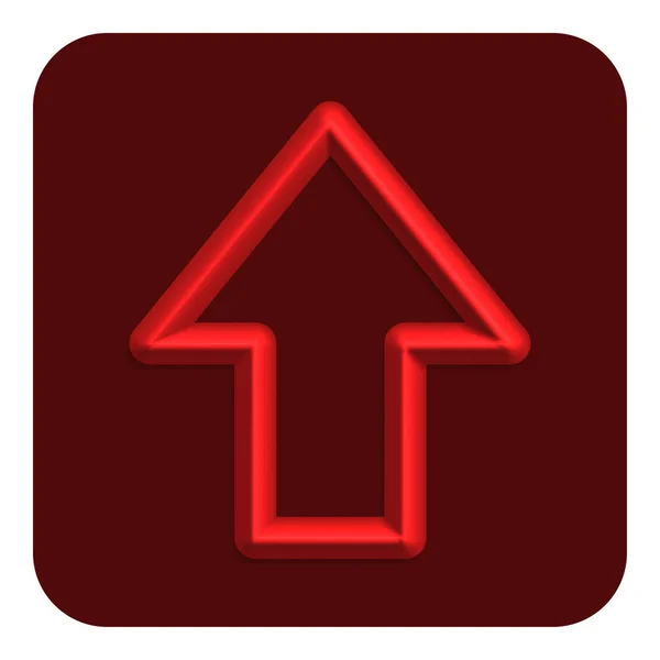 Red Line Neon Pil Upp Web Icon Vektor Illustration Design — Stock vektor