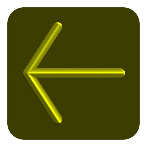 Línea Amarilla Flecha Neón Izquierda Icono Web Vector Ilustración Diseño — Vector de stock
