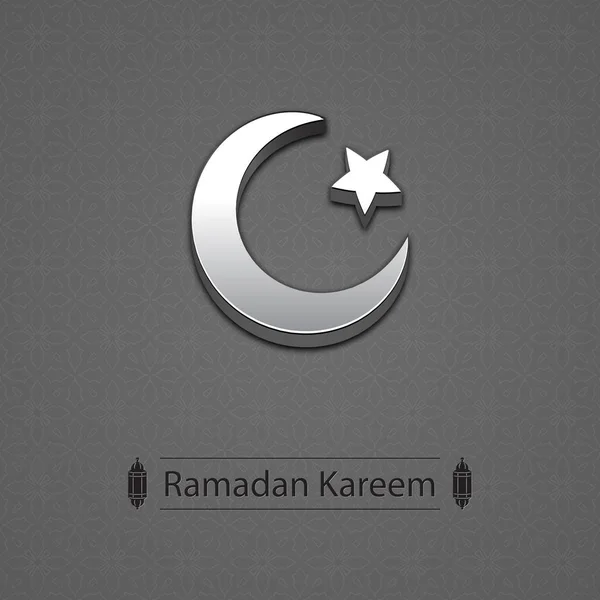 Vector Illustration Arabic Greeting Ramadan Kareem Card Gray Background — Stock Vector