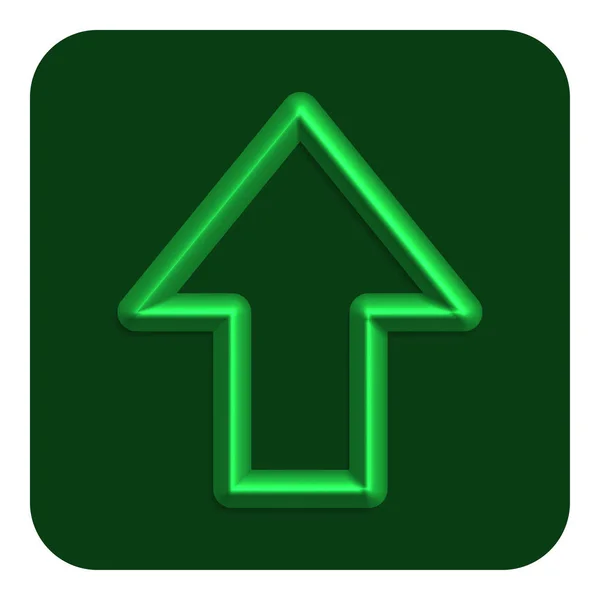 Linea Verde Freccia Neon Icona Web Simbolo Disegno Dell Illustrazione — Vettoriale Stock