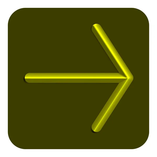 Linea Gialla Freccia Neon Destra Icona Web Simbolo Disegno Dell — Vettoriale Stock