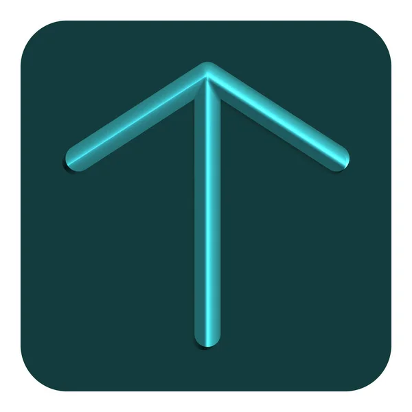 Cyan Linje Neon Pil Upp Web Icon Vektor Illustration Design — Stock vektor