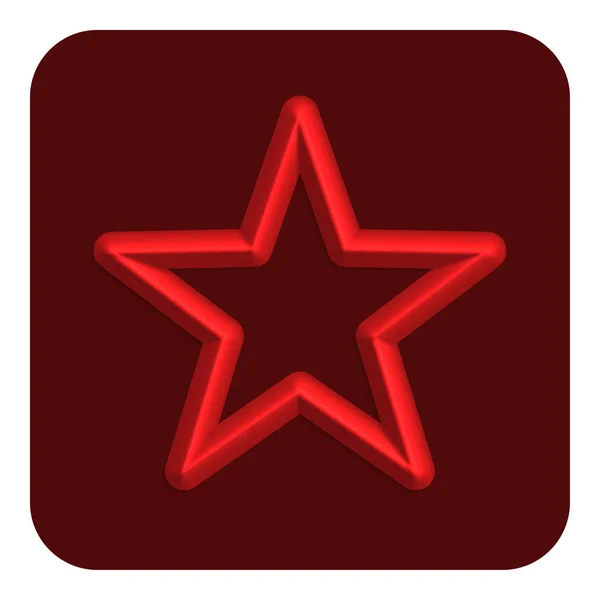 Linea Rossa Icona Web Stella Neon Simbolo Disegno Dell Illustrazione — Vettoriale Stock