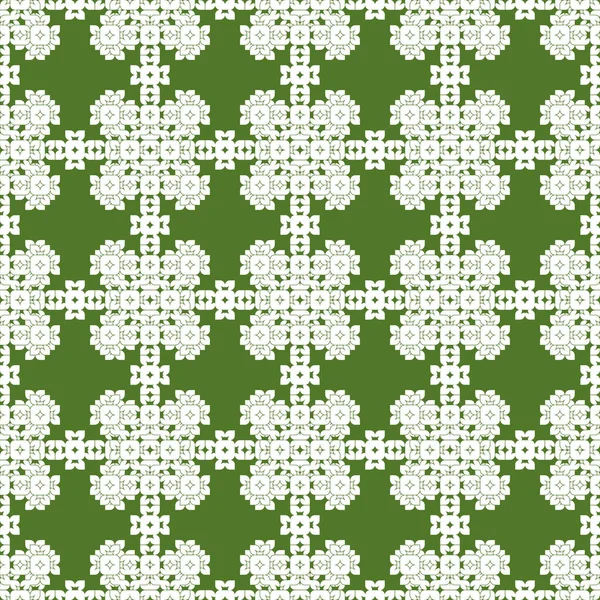 Zielony Abstrakcja Bezszwowe Teksturowanej Wzór Geometryczny Białym Tle — Wektor stockowy